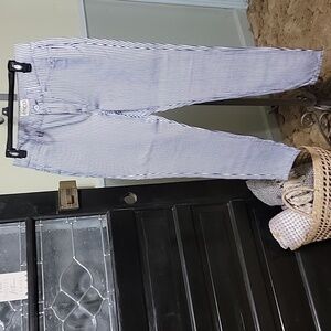 #39 NWT Etica Blue and White Striped Denim 3 Pocket Women Size 3
